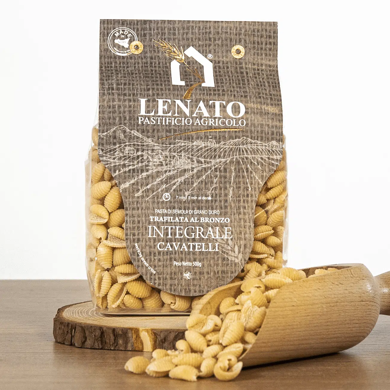Pacchetto di cavatelli integrali Lenato, 500g.