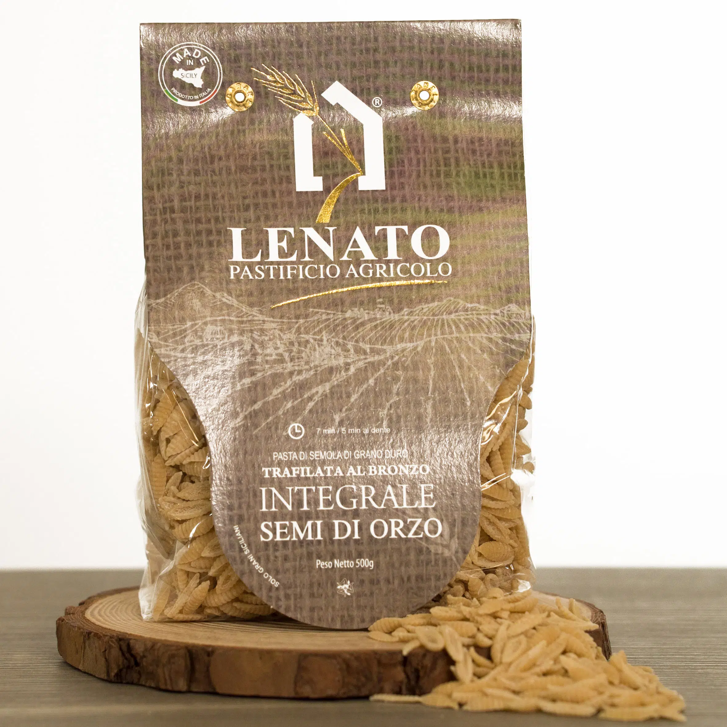 Pasta Lenato integrale di orzo, 500g.
