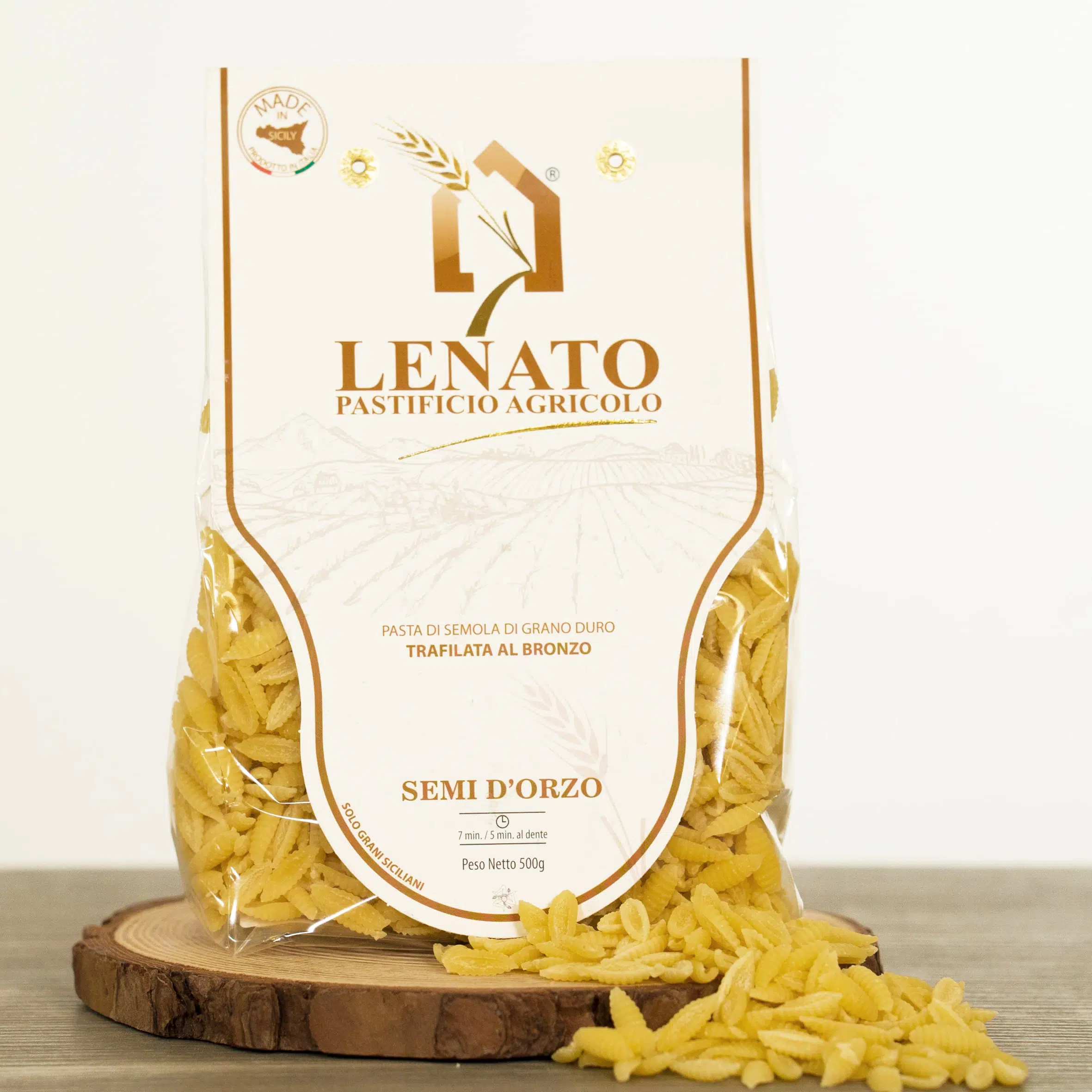 Pasta Lenato Semi di Orzo, 500g, trafilata al bronzo.