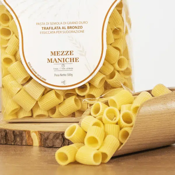 Mezze maniche di grano duro siciliano, 500g.